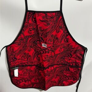 #2085-Red and Black Patterned Apron